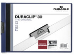 Skoroszyt zaciskowy A4/30K DURABLE Duraclip niebieski 2246-07 poziomy z klipem