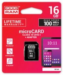 Karta pamięci GOODRAM microSDHC 16GB CL10 + adapter