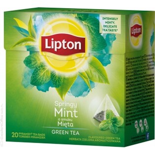 Herbata LIPTON GREEN INTENSE MINT 20 piramidek zielona z miętą