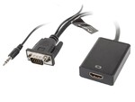 Adapter Lanberg VGA (M) + Audio -> HDMI (F) czarny